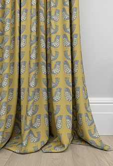 Scandi Birds, Mustard - Made to Measure Curtains